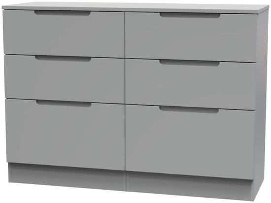 Milan Grey 6 Drawer Midi Chest