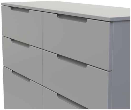 Milan Grey 6 Drawer Midi Chest