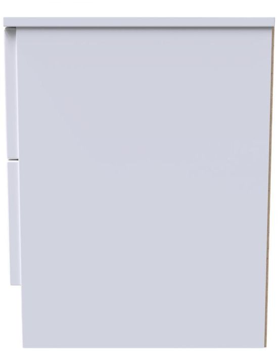 Milan White Gloss 2 Drawer Bedside Cabinet