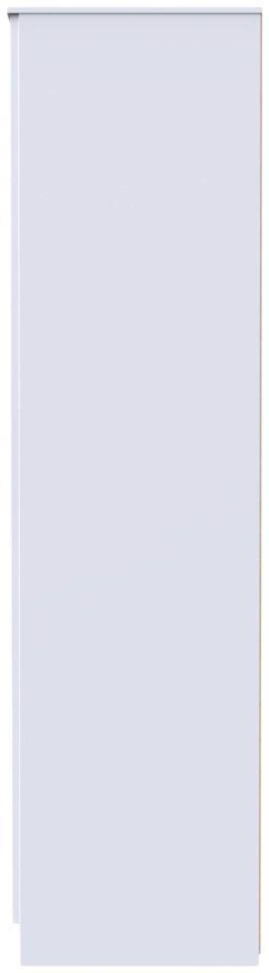 Milan White Gloss 2 Door Plain Tall Wardrobe