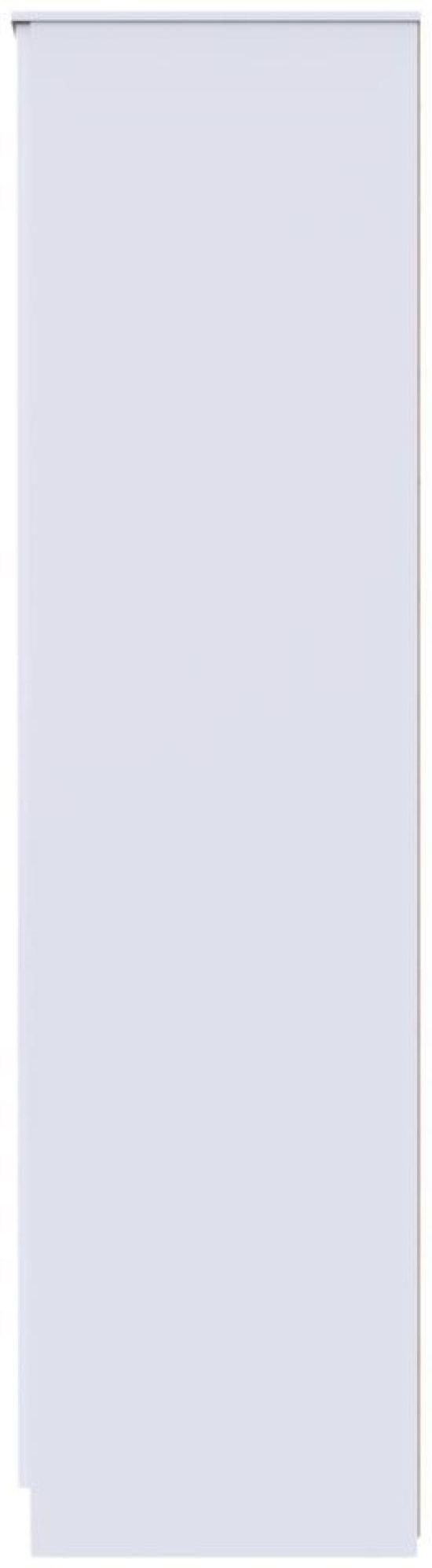 Milan White Gloss 3 Door Tall Combi Wardrobe - 1 Mirror and LHF 2 Drawers