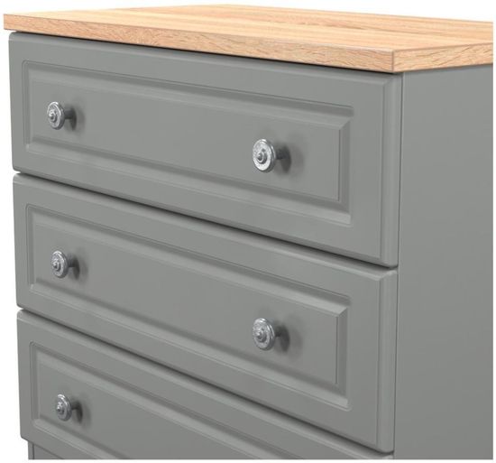 Norfolk Grey and Oak Effect 3 Drawer Small Chest