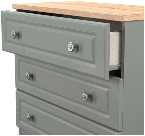 Norfolk Grey and Oak Effect 3 Drawer Small Chest