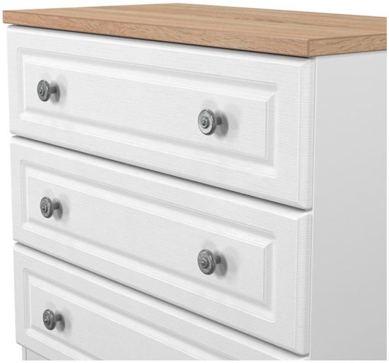 Norfolk White and Oak Effect 3 Drawer Small Chest