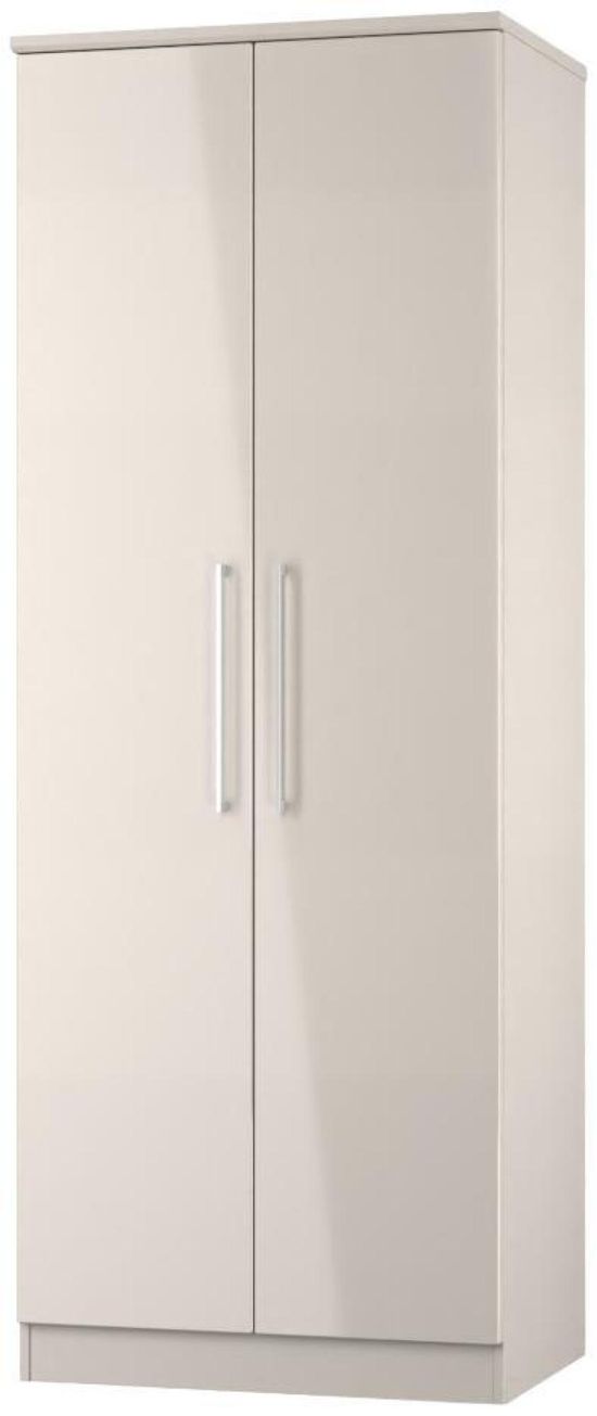 Paris Cashmere Gloss 2 Door Plain Tall Wardrobe