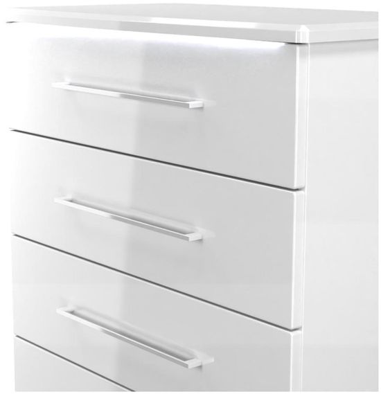 Paris White Gloss 5 Drawer Chest | Choice Furniture Superstore UK