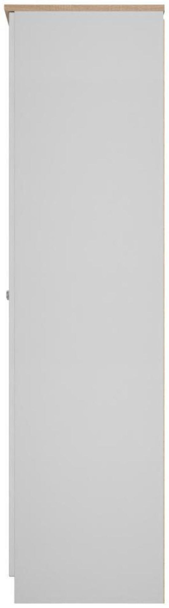 Sussex Grey and Oak Effect 2 Door Plain Tall Wardrobe