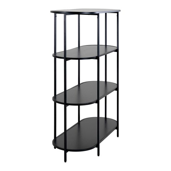 Vita Black Melamine Curved Open Shelving Unit