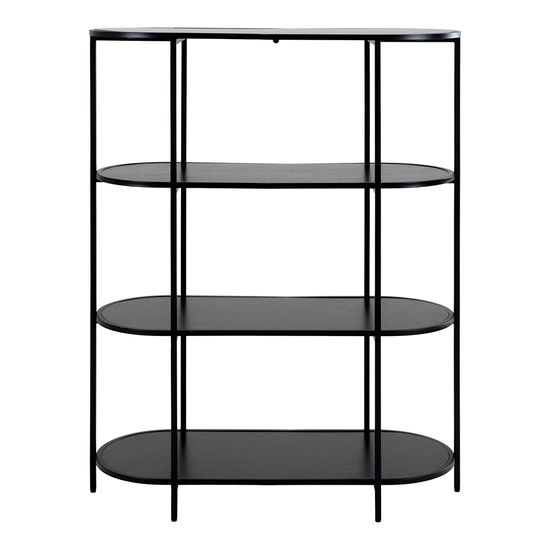 Vita Black Melamine Curved Open Shelving Unit