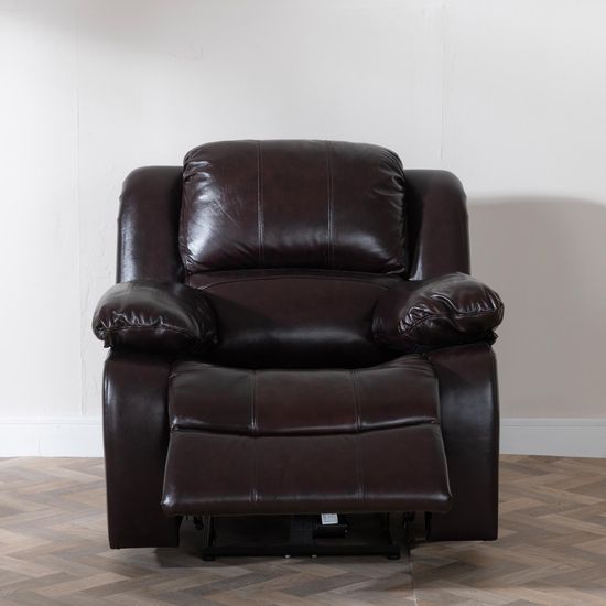 London Burgundy Leather Recliner Armchair