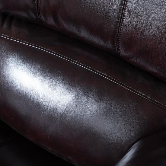 London Burgundy Leather Recliner Armchair