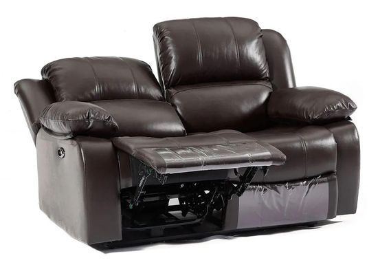 London Burgundy Leather 2 Seater Recliner Sofa