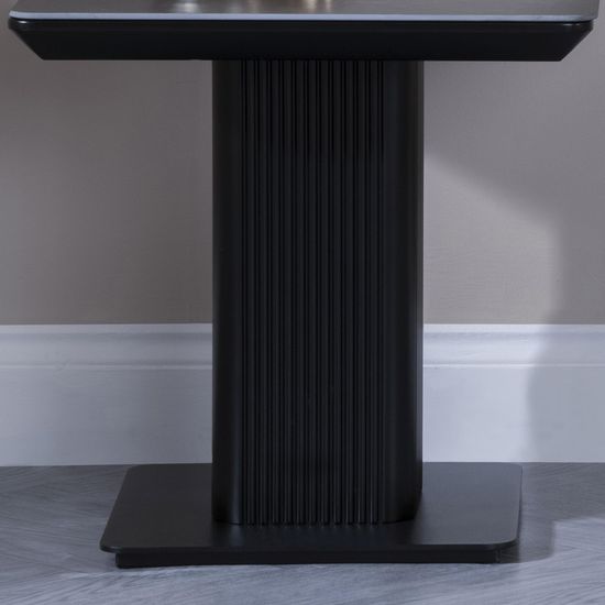 Clearance - Morgan Black Ceramic Fluted Lamp Table