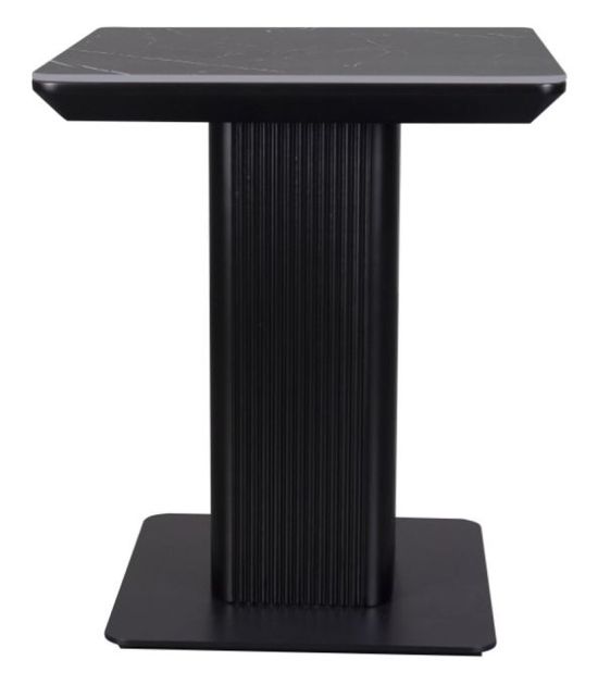 Clearance - Morgan Black Ceramic Fluted Lamp Table