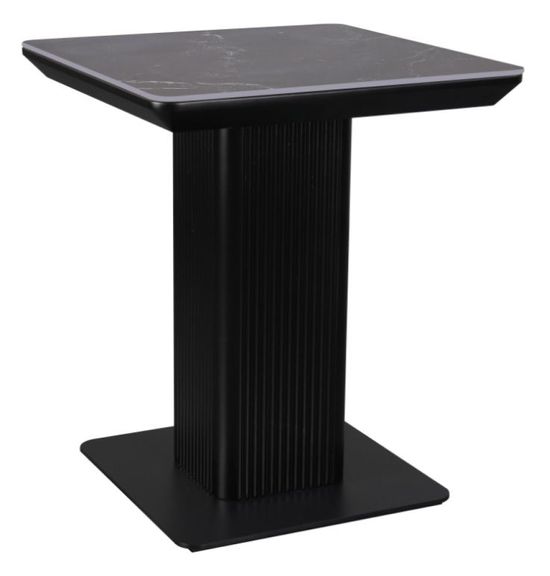 Clearance - Morgan Black Ceramic Fluted Lamp Table