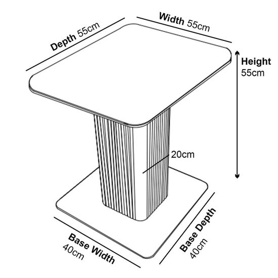 Clearance - Morgan Black Ceramic Fluted Lamp Table
