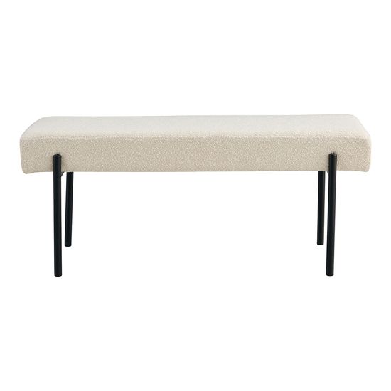 Swindon White Boucle Fabric Bench