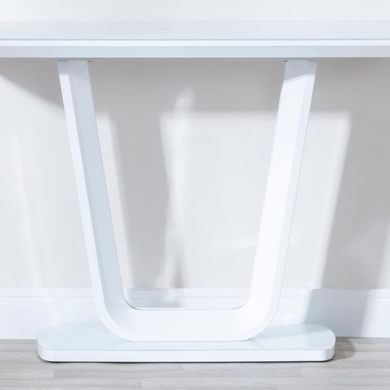 Athos White Glass Console Table