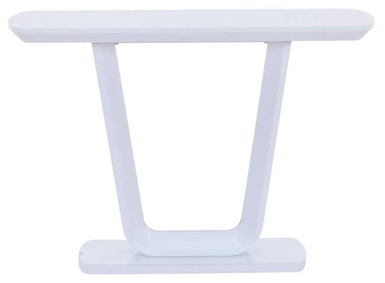 Athos White Glass Console Table
