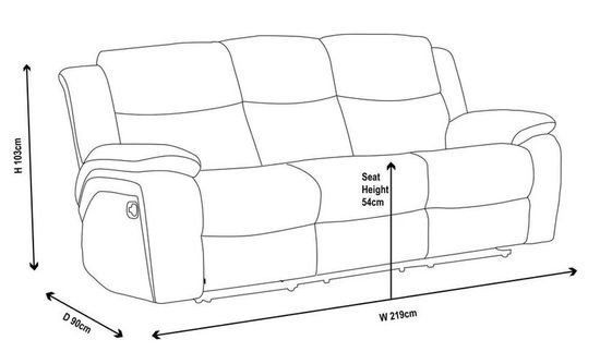 Legend Grey Fabric Recliner Sofa Set
