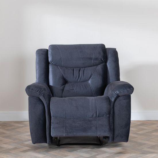 Dudley Silvano Blue Fabric Recliner Sofa Set