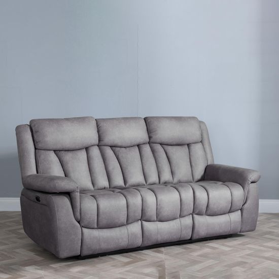 Dylan Grey Fabric Electric Recliner Sofa Set