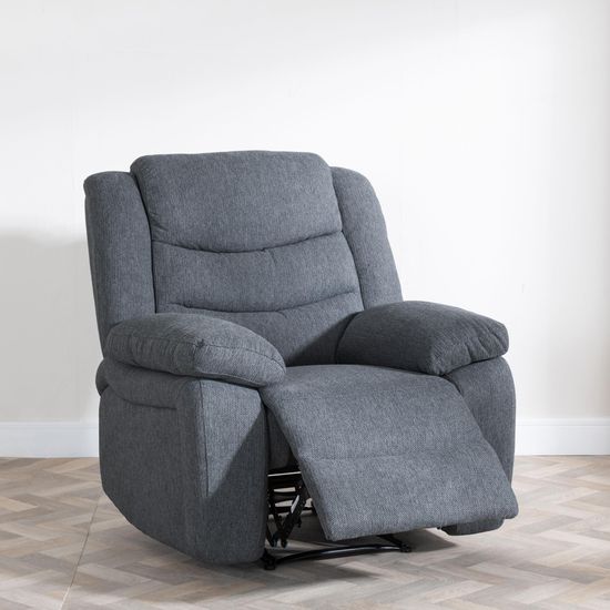 Windsor Dark Grey Fabric Recliner Armchair