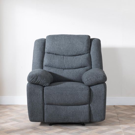 Windsor Dark Grey Fabric Recliner Armchair