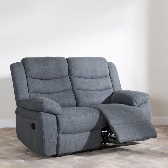 Windsor Dark Grey Fabric 2 Seater Recliner Sofa