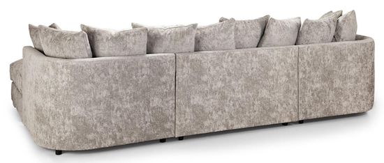Bishop Scatterback Truffle Velvet Fabric U Shape Corner Sofa Suite