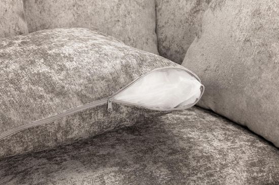 Bishop Scatterback Truffle Velvet Fabric U Shape Corner Sofa Suite