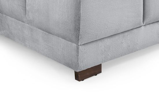 Azzuro Grey Velvet Fabric U Shape Corner Sofa Suite