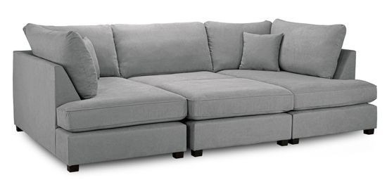 Carnaby Classic Grey Fabric U Shape Corner Sofa Suite