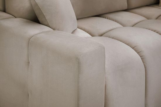 Luki Mocha Fabric Left Hand Facing Corner Sofabed with Storage