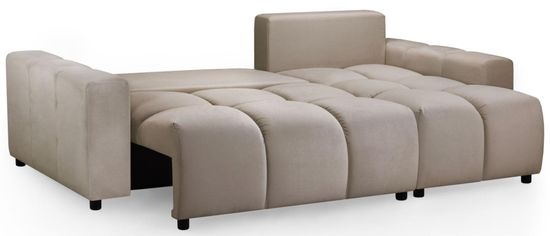 Luki Mocha Fabric Left Hand Facing Corner Sofabed with Storage