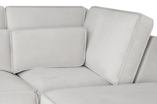 Sloane Silver Fabric U Shape Corner Sofa Suite