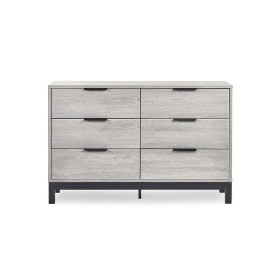 Bali Grey Oak 6 Drawer Wide Chest