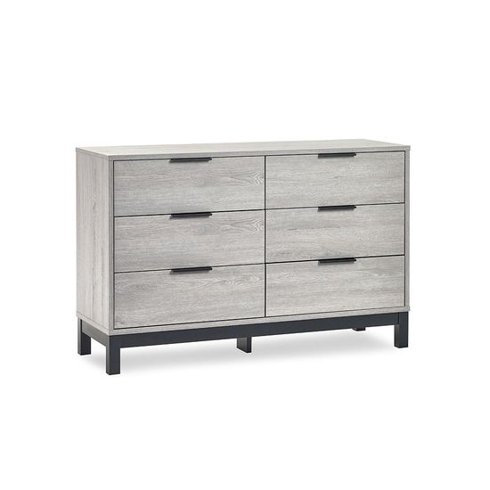 Bali Grey Oak 6 Drawer Wide Chest