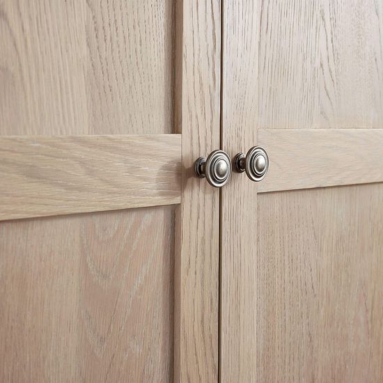 Camille Oak French Style 2 Door 1 Drawer Double Wardrobe