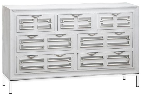 Clearance - Geo White Mirrored Chest - 3+4 Drawer - Brand New Item
