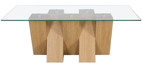 Newton Glass and Oak Effect Coffee Table