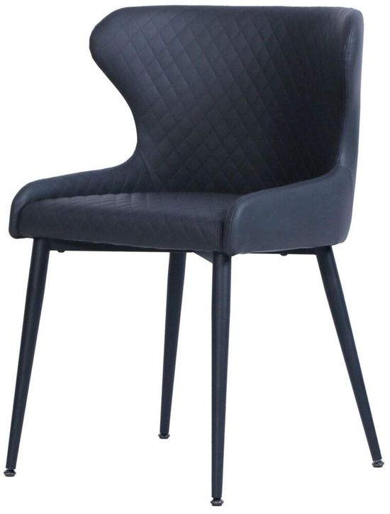 Newton 6 Seater Smoked Glass and Natural Dining Set - 6 Langley Grey Faux Leather Chair