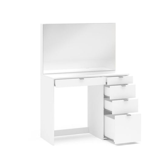 Ava White 5 Drawer Single Dressing Table