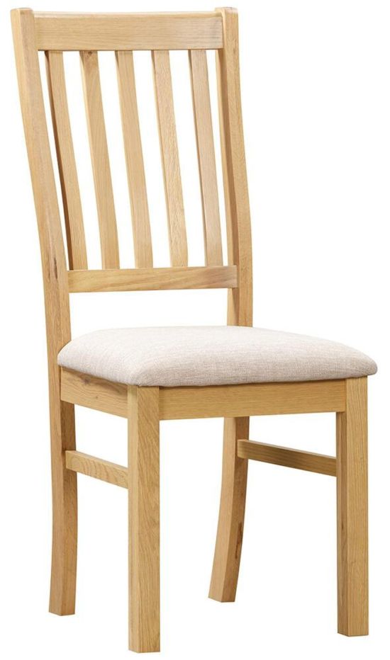 Arlington 2 Seater Oak Square Dining Set - 4 Slatted Back Dining Chair