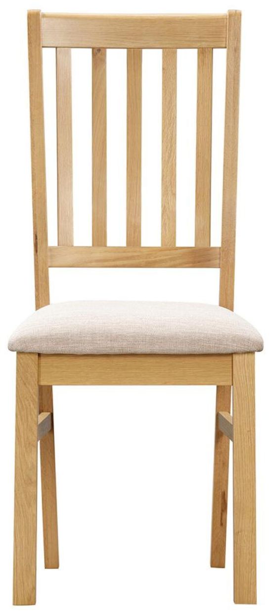 Arlington 2 Seater Oak Square Dining Set - 4 Slatted Back Dining Chair