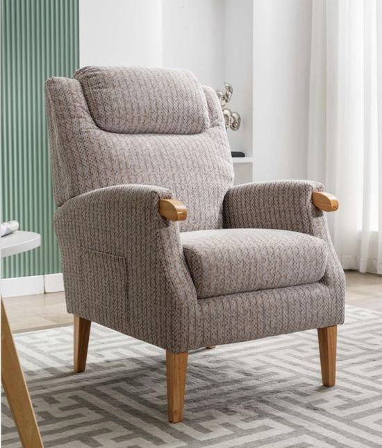 Lisbon Natural Fabric Fireside Armchair