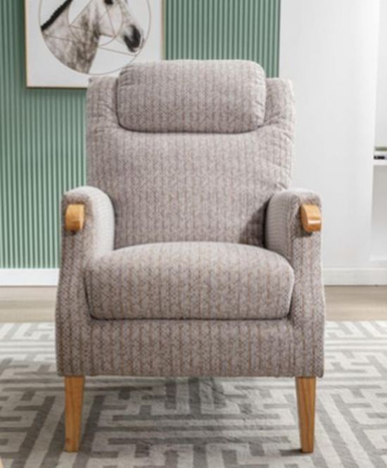 Lisbon Natural Fabric Fireside Armchair