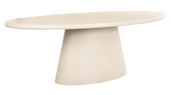 Clayton Lime Plaster 10 Seater Oval Pedestal Dining Table