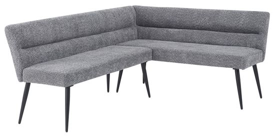 Monza Grey Fabric Corner Dining Bench - LHF