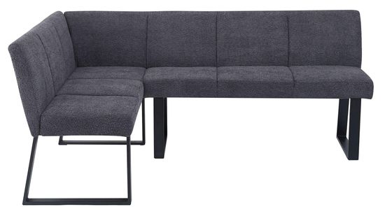 Bronx Dark Grey Fabric Corner Dining Bench - LHF